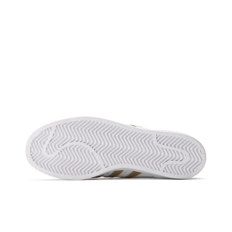 Bape x Adidas Originals Superstar Wear Resistant Low Top Skateboard Shoes Unisex White Gold-4
