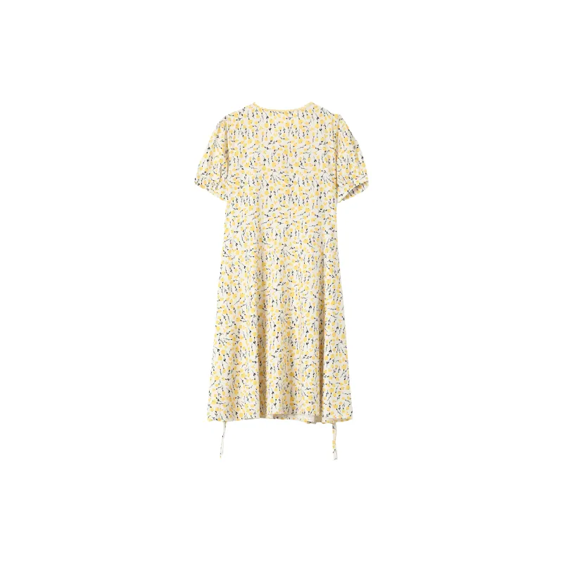 IQC Short Sleeved Dresses Women's Light Yellow-1