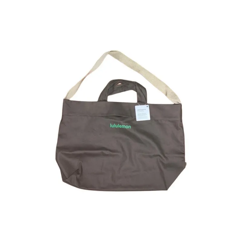 Lululemon Canvas Canvas Bag One Shoulder Handbag Regular Unisex Brown-0