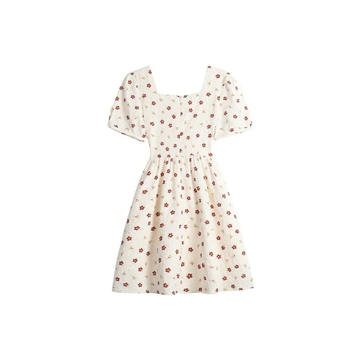 HUASJ Short Sleeved Dresses Women's Beige Multicolor-1