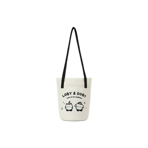 NEARAY Wooden West Branch, Collaboration Polyester Handbag, Shoulder Bag Medium Size Women's White