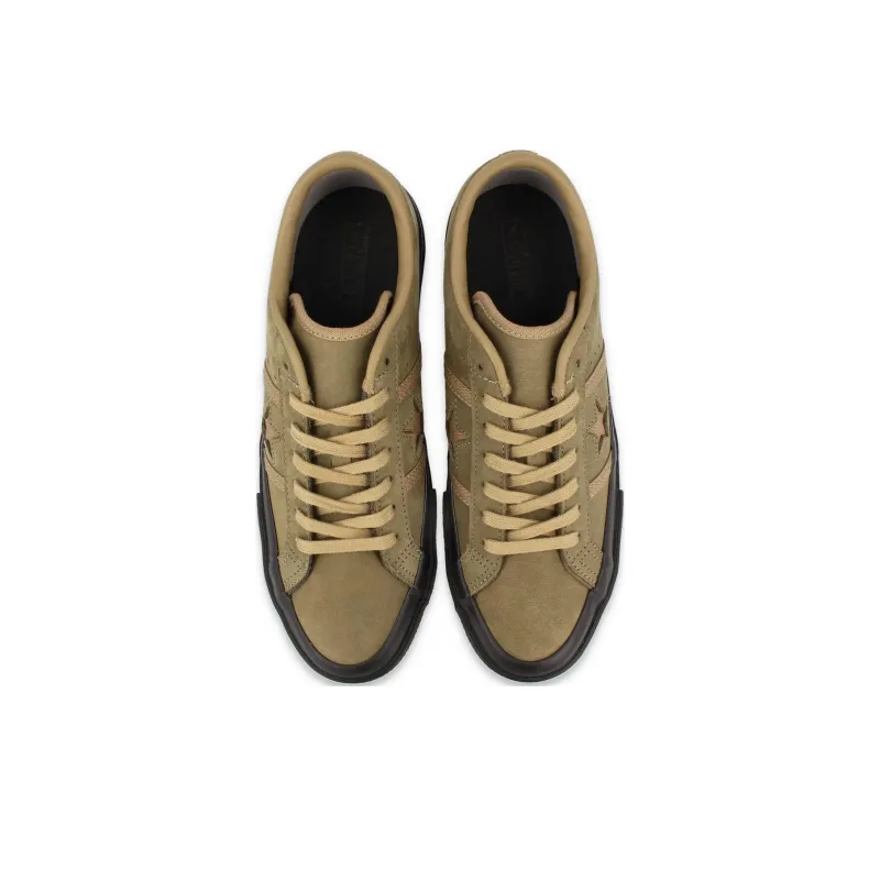 Converse Star&Bars Durable Breathable Low-Top Canvas Shoes Men's Dark Green Japan Version-3
