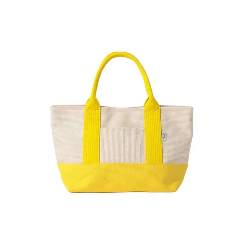 Beams Cotton Handbag Mini Unisex Orange/Green/Yellow-5