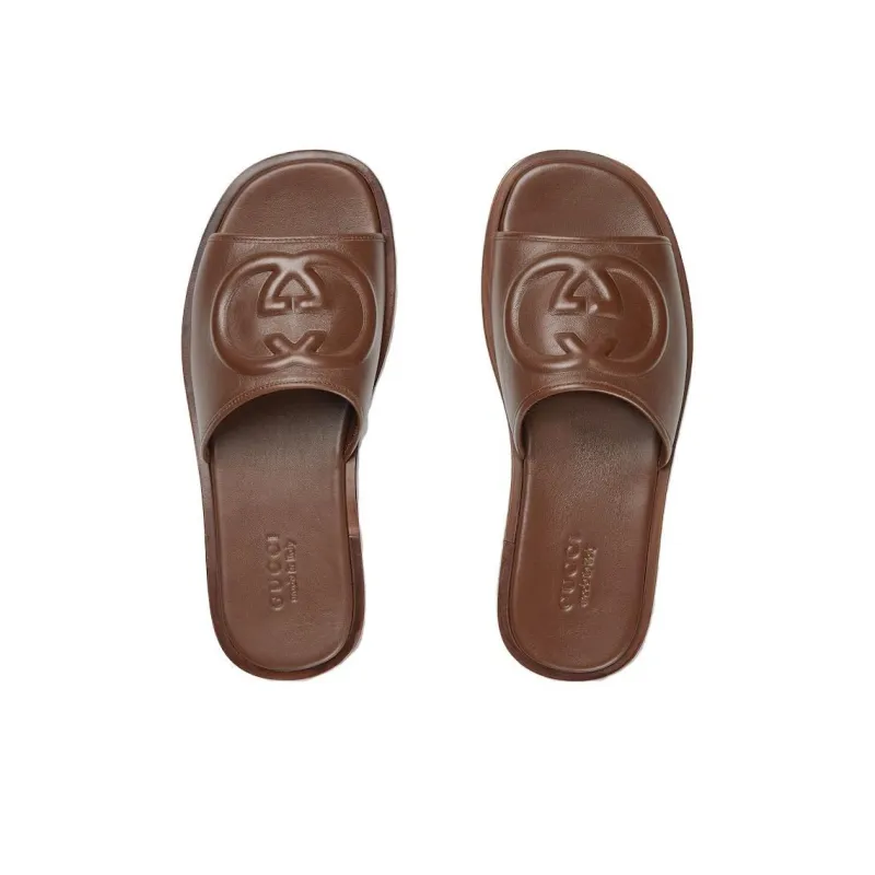 GUCCI Slide Sandal 'Interlocking G - Olivier Brown'-4