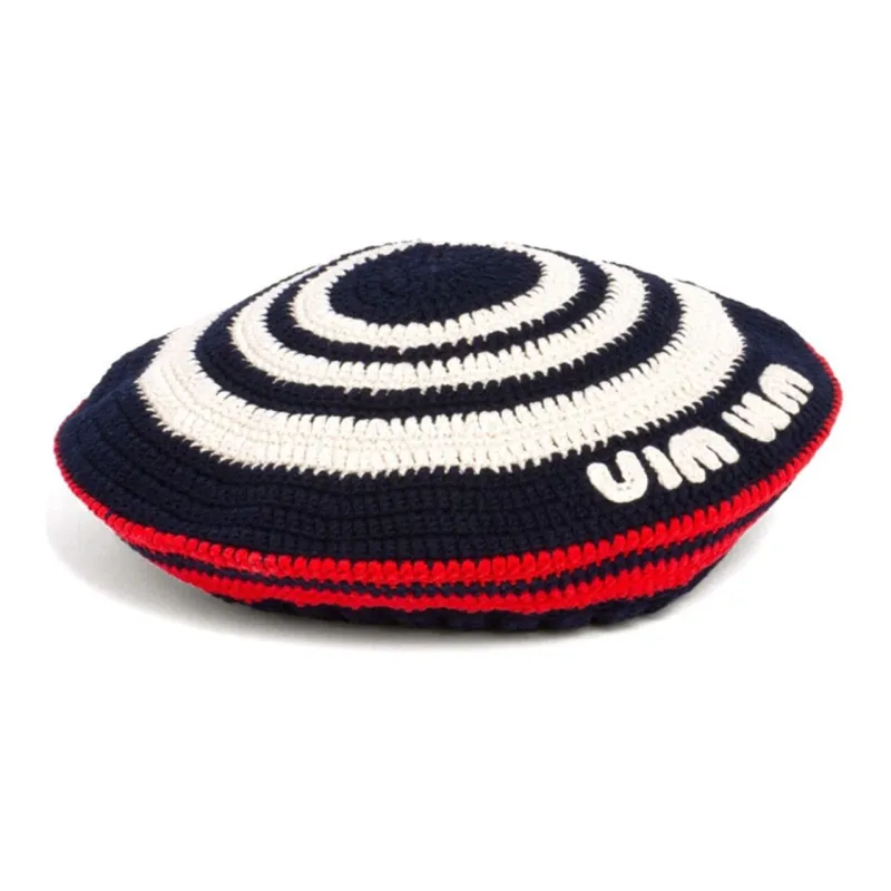 MIU MIU Logo-appliqué Crochet Beret-1