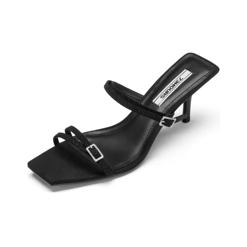 73Hours Slide Slippers Women's Black/Rose Gold/Ecru-1
