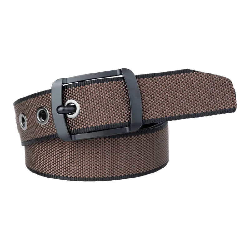 NINE NAIL 9 Section Double Sided Two Tone Pin Buckle Nylon Canvas Men's Belt Men's Width  3.5cm-8