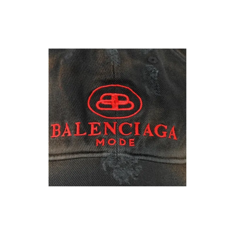 Balenciaga Bb Mode Destroyed Piercing Baseball Cap-4