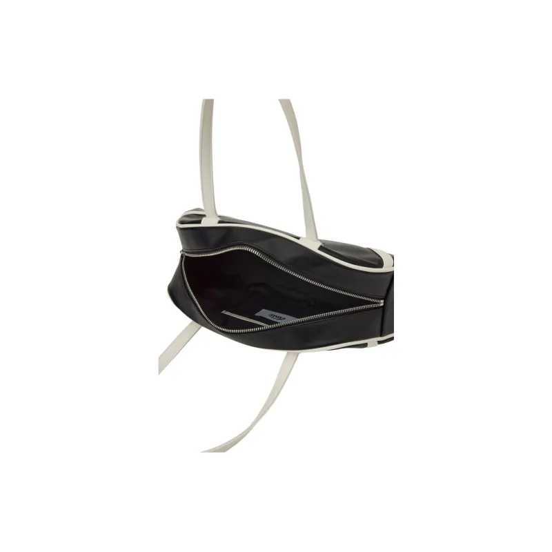 Emis Polyurethane One Shoulder Handbag Unisex Black-3