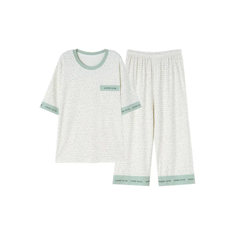 Mulong Family Pajama Set Women's White-0