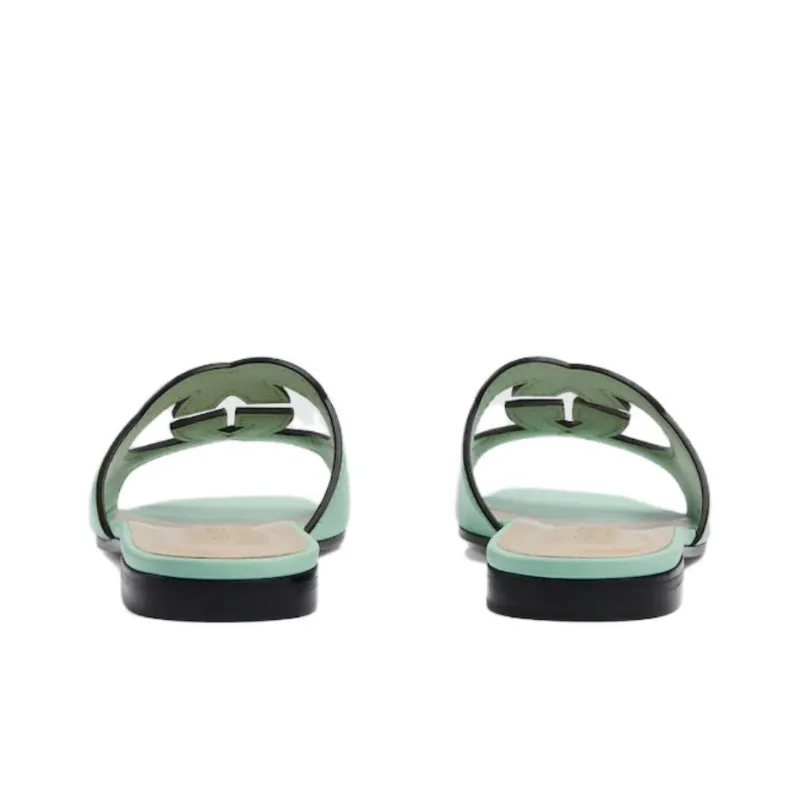 GUCCI Interlocking Slide Slippers Women's Mint Green-3