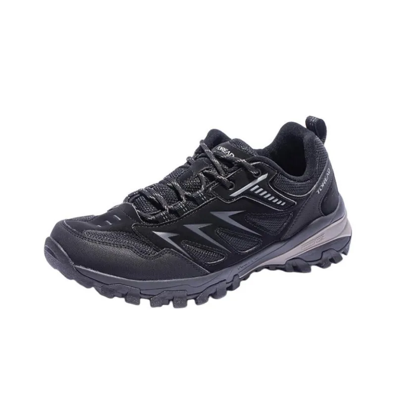 TOREAD Slip Resistant And Abrasion Resistant Support Low Top Hiking Shoes Men's Black-1