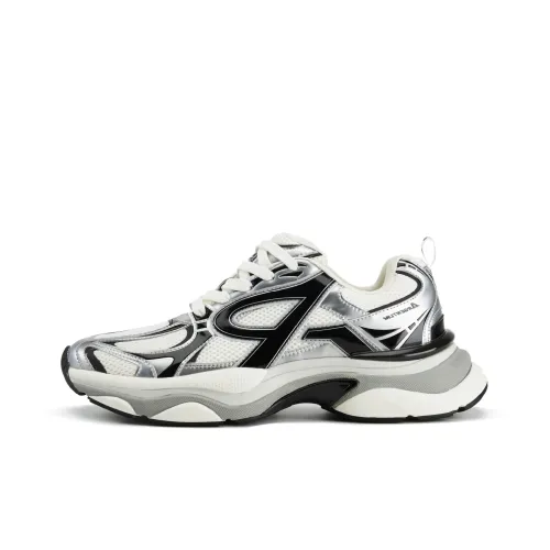 RASS Cushioning Lightweight Height Increasing Low Top Running Shoes Unisex Liquid Silver