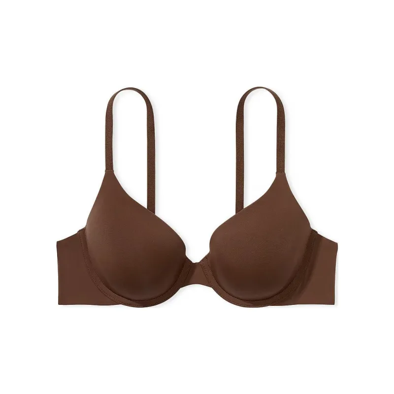 Victoria's Secret THE T-SHIRT Logo Strap Perfect Coverage Bra/Ganache Bra Women's Brown-0