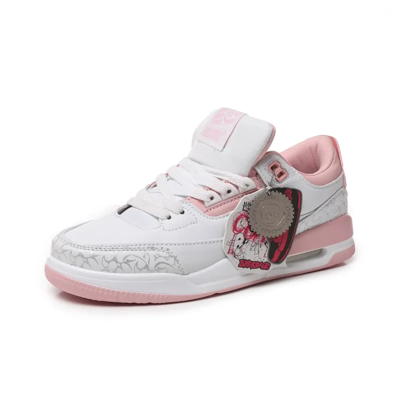 BURCOME Slip Resistant Cushioning Low Top Skateboard Shoes Unisex Cherry Blossom Pink-1