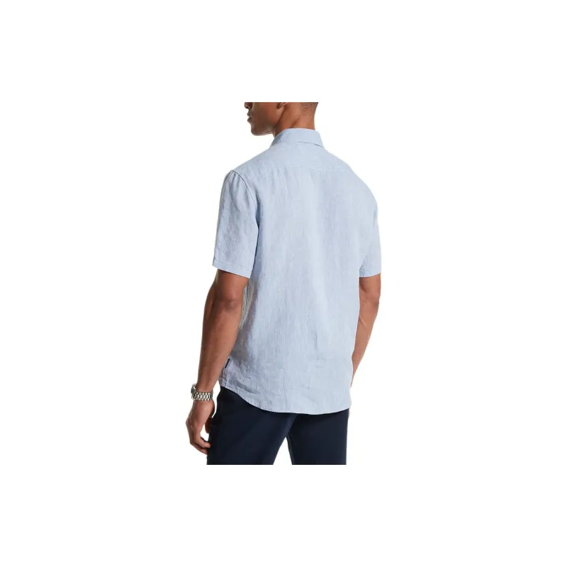 MICHAEL KORS Slim-Fit Linen Shirt Shirt Men's Blue-1