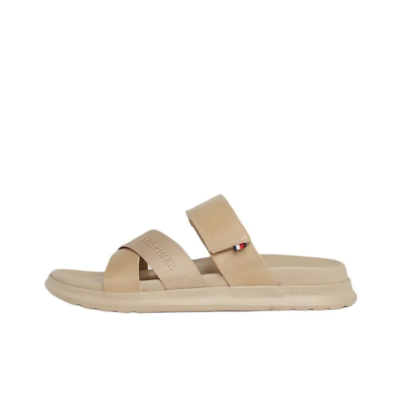 Tommy Hilfiger Abrasion-Resistant Slip-Resistant Slide Slippers Men's Beige-0