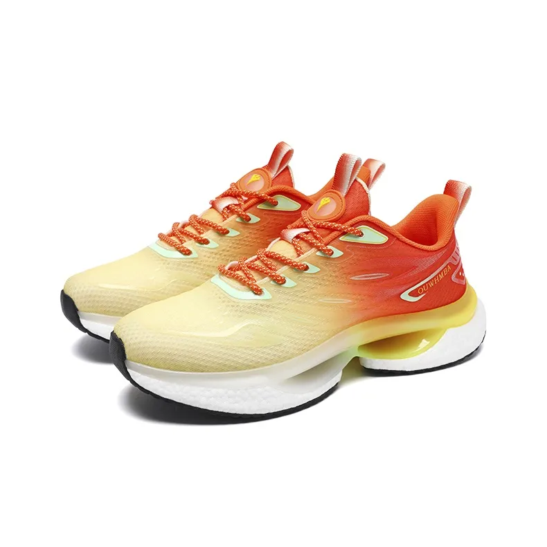 OUWENHEIMANBA Cushioning Rebound Lightweight Breathable Low-Top Popcorn TPU Outsole Running Shoes Unisex Ice Orange-1