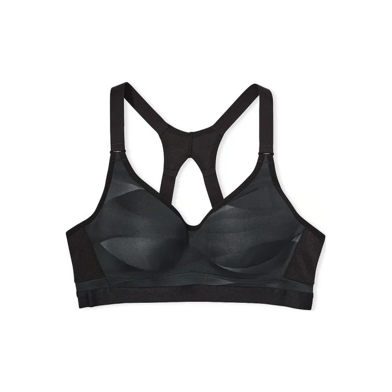 Victoria's Secret INCREDIBLE Marvel Collection 9415 Sports Bra With Plunge Bra Women's Black And Gray Waves-0
