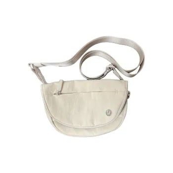 Lululemon Nylon Shoulder Bag, Crossbody Bag Regular Unisex White Opal & Silver