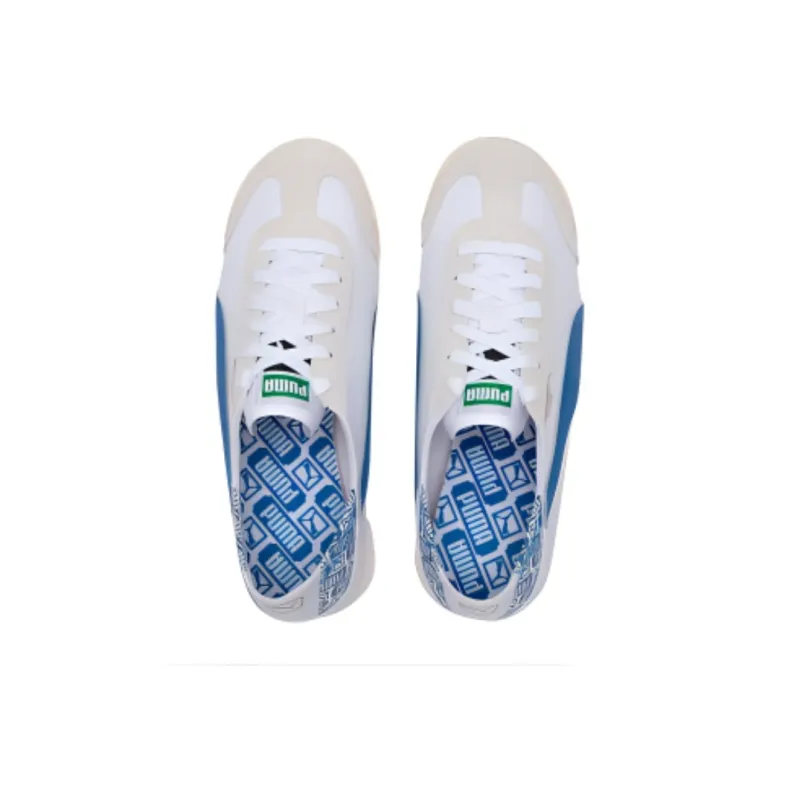 PUMA Roma Durable Breathable Low Top Casual Running Shoes Unisex White Blue-2