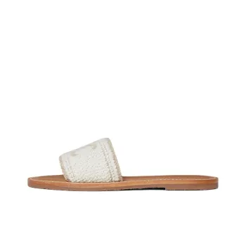 CELINE Triomphe Casual Slippers Women's White