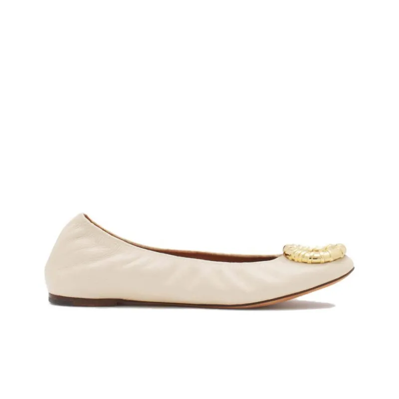 Lanvin Melodie Leather Ballerina Shoes-1