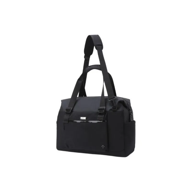 DESCENTE Dualis Nylon With Synthetic Leather Crossbody Handbag Unisex Black-1