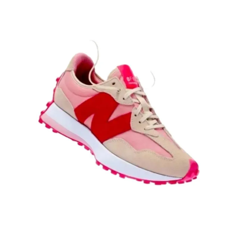 Figs x New Balance NB 327 Cushioning Anti Slip And Wear Resistant Low Top Running Shoes Women's Pink-2