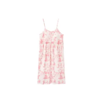White Ran Nightgown Women's Gradient Pink