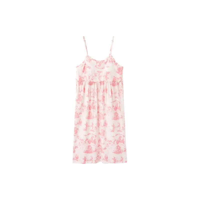 White Ran Nightgown Women's Gradient Pink-0