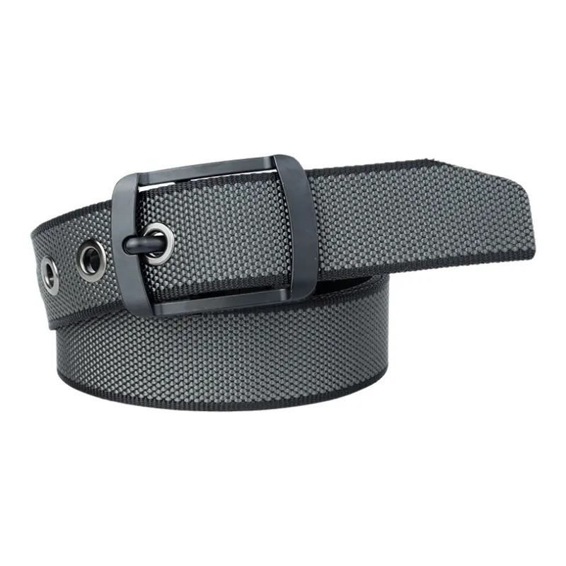 NINE NAIL 9 Section Double Sided Two Tone Pin Buckle Nylon Canvas Men's Belt Men's Width  3.5cm-3