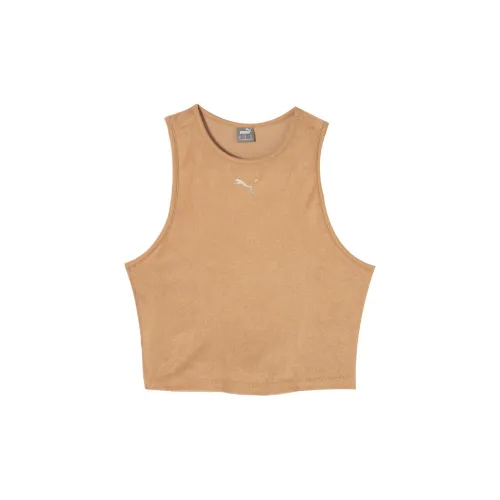 PUMA TOWELING CAT Tank Tops Women's Desert Yellow