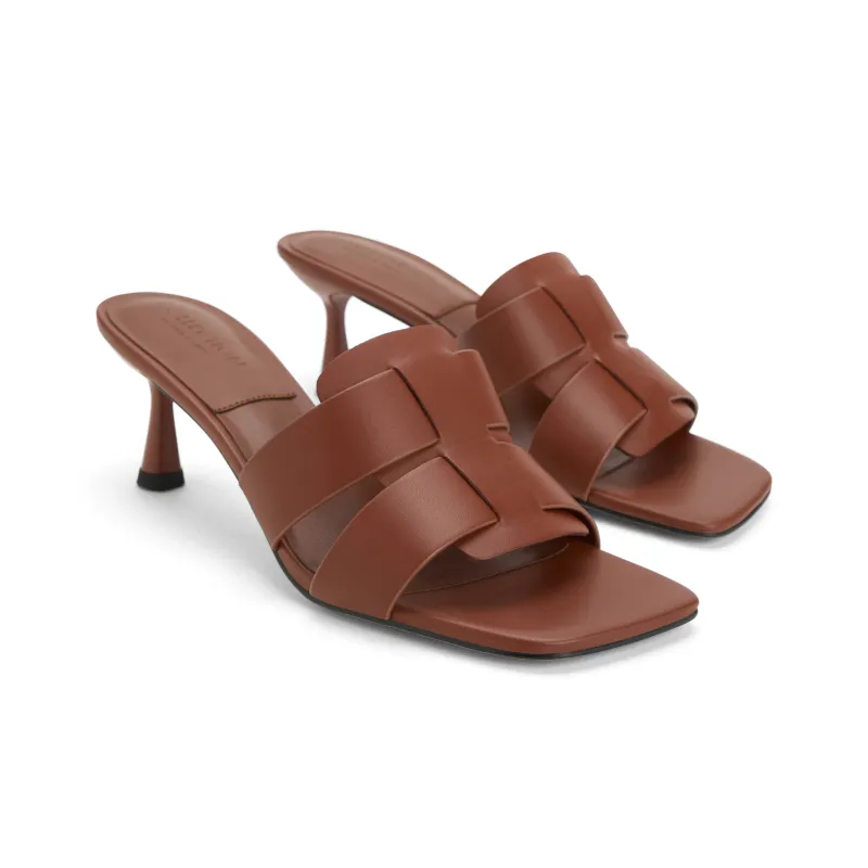 CHARLES&KEITH Composite Sole Slide Slippers Women's Black/Yellow/Dark Brown/Dark Brown-7