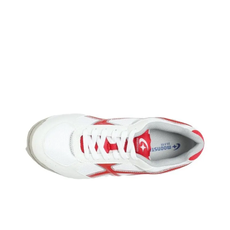 MoonStar MS 3300G Anti-Slip Wear-Resistant Low-Top Casual Shoes Unisex White Red-3