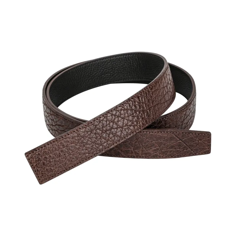 Jaylen Oos Trendy Versatile Wild Cow Leather Textured Top Grain Cow Leather Headless Belt Men's-10