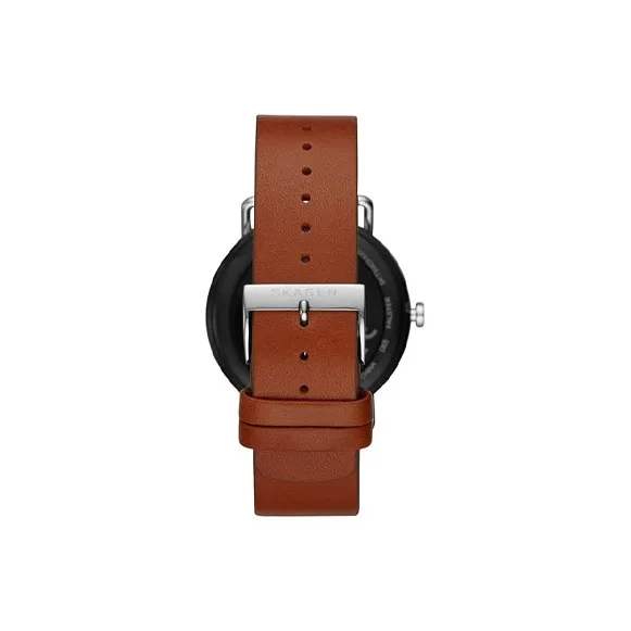 SKAGEN Wrist Watch Automatic Mechanical Movement Leather Watch Bands 42mm Black Dial Unisex SKT5003-2