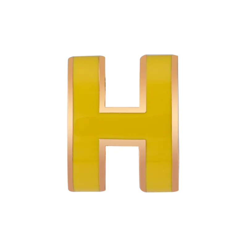 HERMES Metal Rose Gold-Plated Earrings Women's Yellow-1
