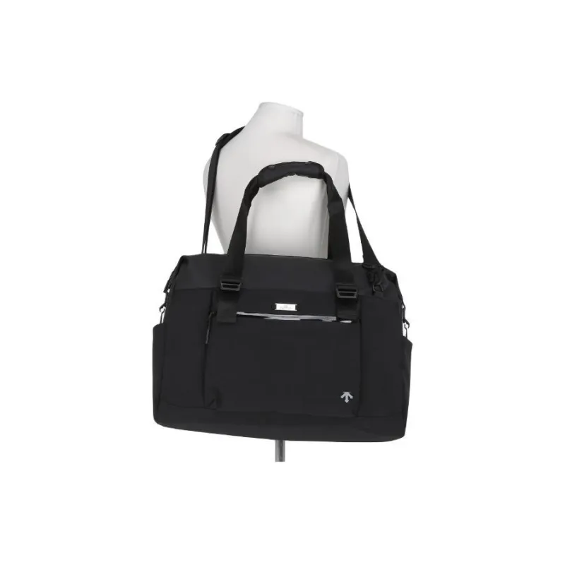 DESCENTE Dualis Nylon With Synthetic Leather Crossbody Handbag Unisex Black-2