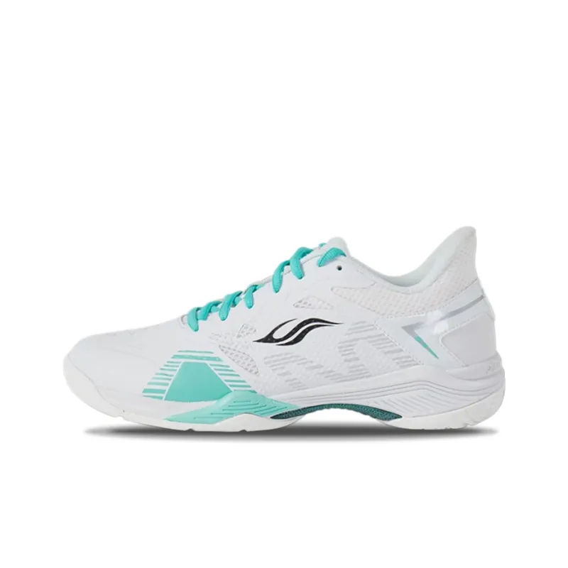 BONNY Anti-Slip Wear-Resistant Low-Top Badminton Shoes White Green-0