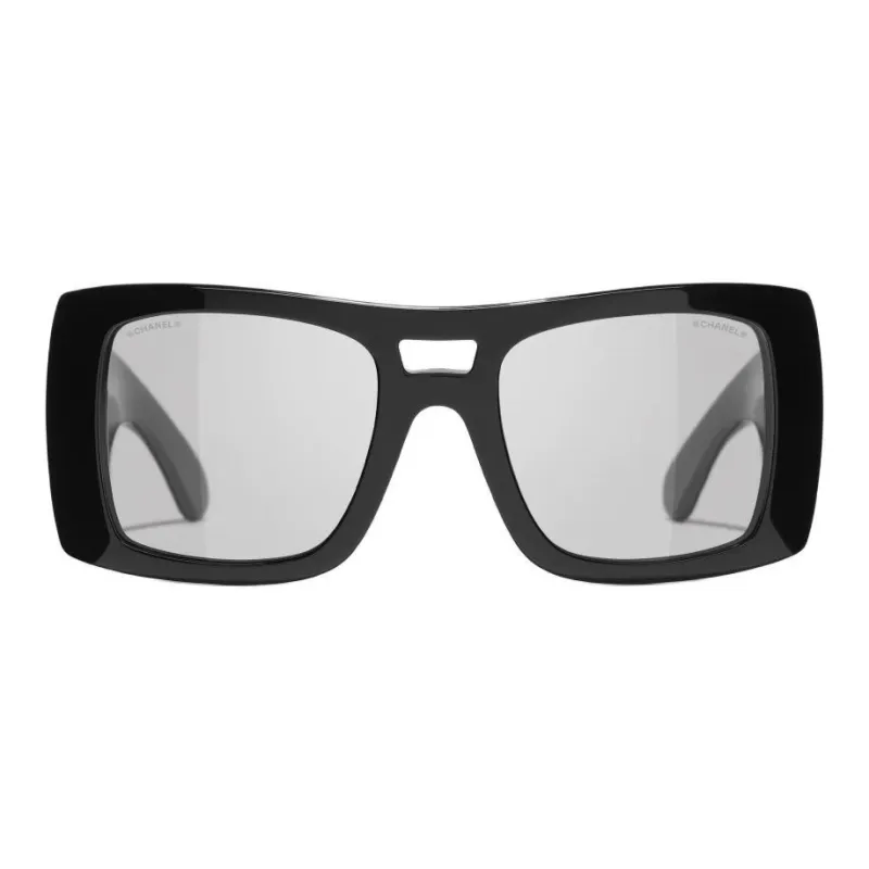 CHANEL Acetate Aviator Sunglasses Unisex Black-1