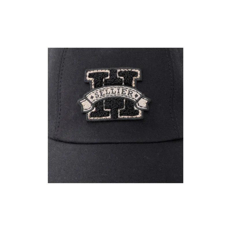 HERMES Cotton Baseball Caps Unisex Black-4