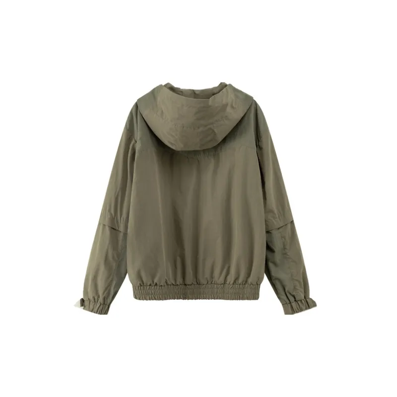 NO ONE ELSE Cropped Coats Unisex Gray Green-1