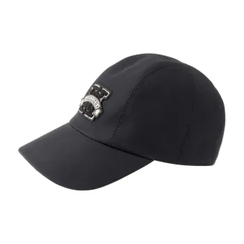 HERMES Cotton Baseball Caps Unisex Black
