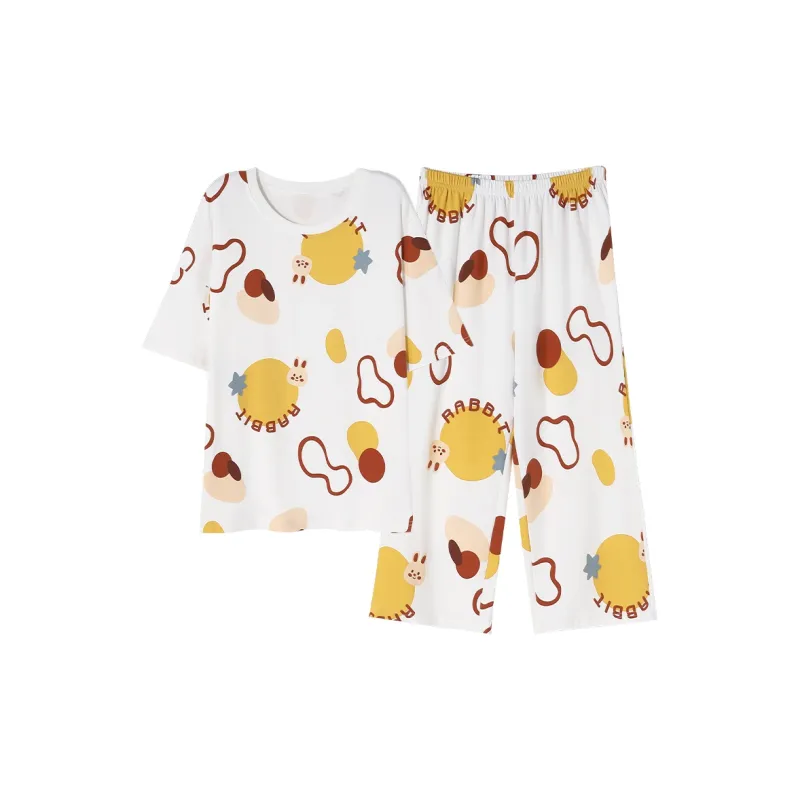 Mulong Family Pajama Set Women's White-0