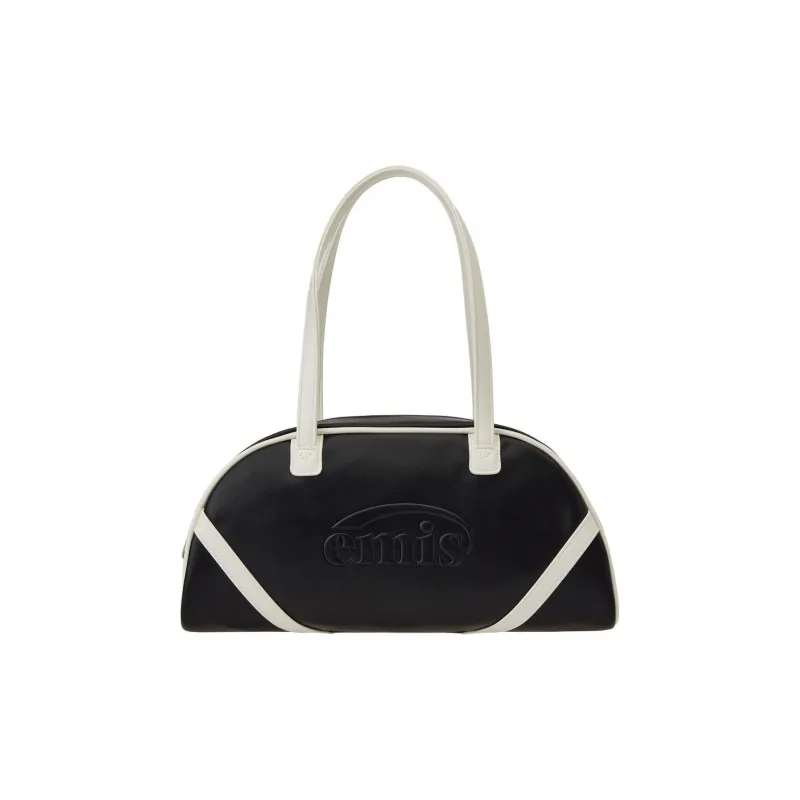 Emis Polyurethane One Shoulder Handbag Unisex Black-0