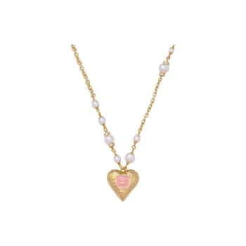 CHANEL Pearl Necklaces Women's Gold
