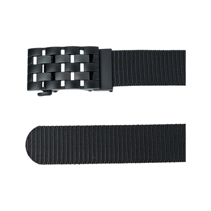NINE NAIL 9 Section Stud Mesh With Adjustable Buckle Nylon Canvas Men's Belt Men's Width  3.5cm-3