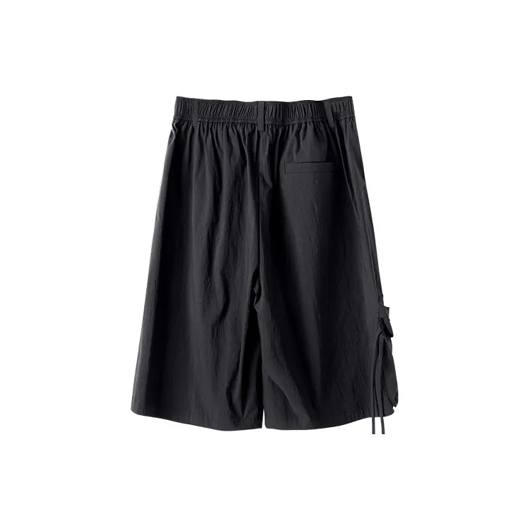 HUANXIANGZHE Casual Shorts Unisex Black-1