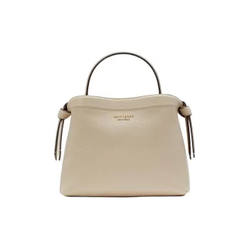 Kate Spade Knott Litchi Grain Leather Shoulder Bag Crossbody Bag Handbag Medium Size Women's Taupe